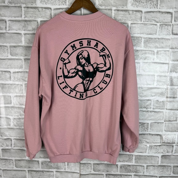 GymShark Lifting Club Dusty Pink Oversized Crew Neck Sweatshirt Womens Small - Picture 1 of 9
